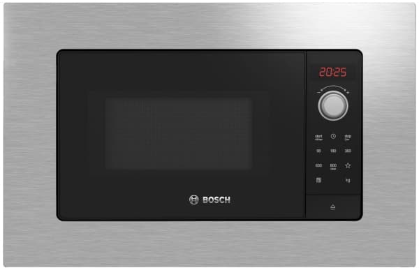 Bosch BFL623MS3, Kiinteä, Solo-mikroaaltouuni, 20 L, 800 W, Rotaatio, Kosketus, Ruostumaton teräs