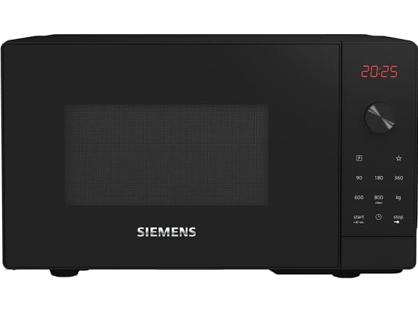 Siemens iQ300 FF023LMB2, Pöytämalli, Solo-mikroaaltouuni, 20 L, 800 W, Rotaatio, Kosketus, Musta