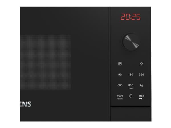 Siemens iQ300 FF023LMB2, Pöytämalli, Solo-mikroaaltouuni, 20 L, 800 W, Rotaatio, Kosketus, Musta
