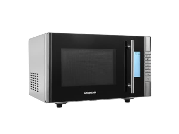MEDION MD 14482, Pöytämalli, Grillimikroaaltouuni, 20 L, 800 W, Painikkeet, Musta, Ruostumaton teräs