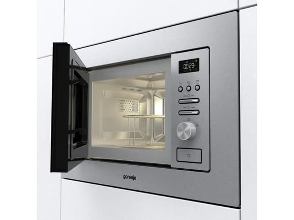 Gorenje BMI201AG1X, Kiinteä, Yhdistelmämikroaaltouuni, 20 L, 800 W, Painikkeet, Rotaatio, Ruostumaton teräs