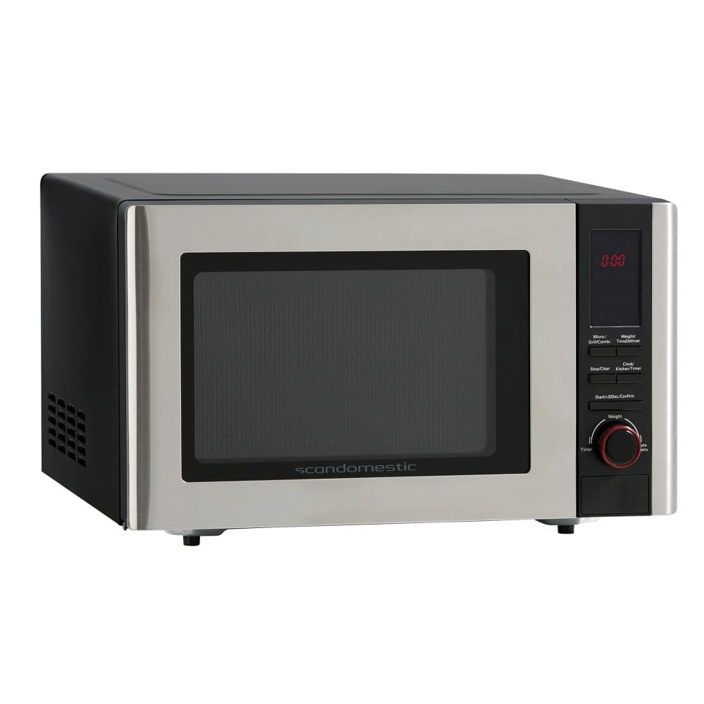 ScanDomestic MIG 27 SS, Bordplade, Grill mikroovn, 23 L, 800 W, Knapper, Dreje, Sort, Sølv