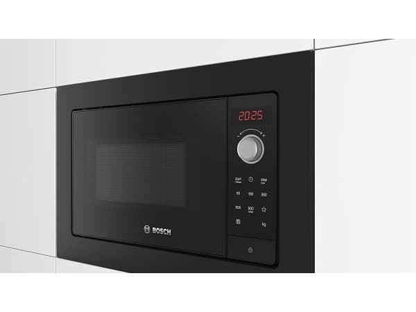 Bosch Serie 2 BFL623MB3, Kiinteä, Solo-mikroaaltouuni, 20 L, 800 W, Nuppi, Rotaatio, Musta