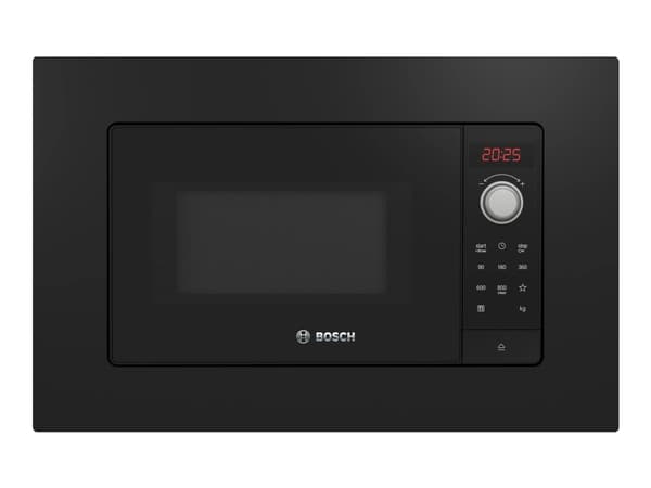 Bosch Serie 2 BFL623MB3, Kiinteä, Solo-mikroaaltouuni, 20 L, 800 W, Nuppi, Rotaatio, Musta
