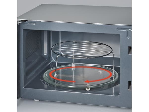 Severin MW 7773, Pöytämalli, Grillimikroaaltouuni, 20 L, 800 W, Painikkeet, Rotaatio, Hopea, Ruostumaton teräs
