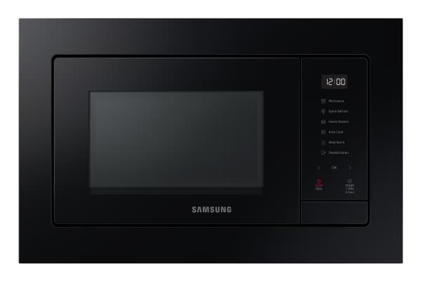 Samsung MS23A7318AK - Mikrovågsugn - inbyggd - 23 liter - 800 W - svart/svart glas