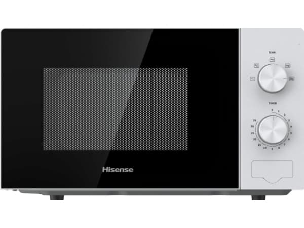 Hisense H20MOWP1, Pöytämalli, Solo-mikroaaltouuni, 20 L, 700 W, Painikkeet, Rotaatio, Valkoinen