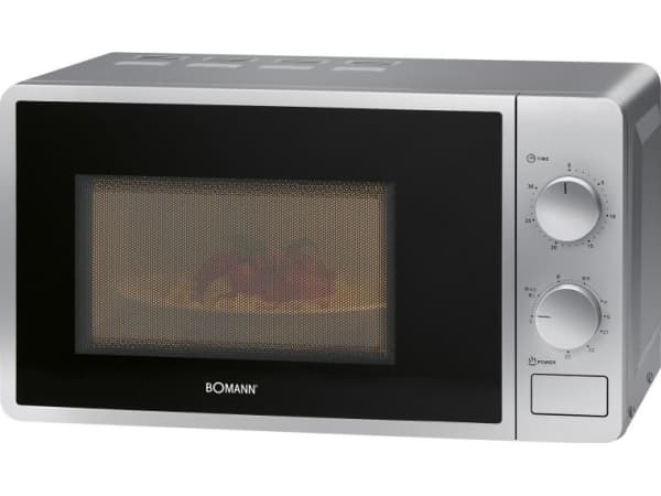 Bomann MWG 6015 CB - Mikrobølgeovn med grill - 20 liter - 700 W - sølv