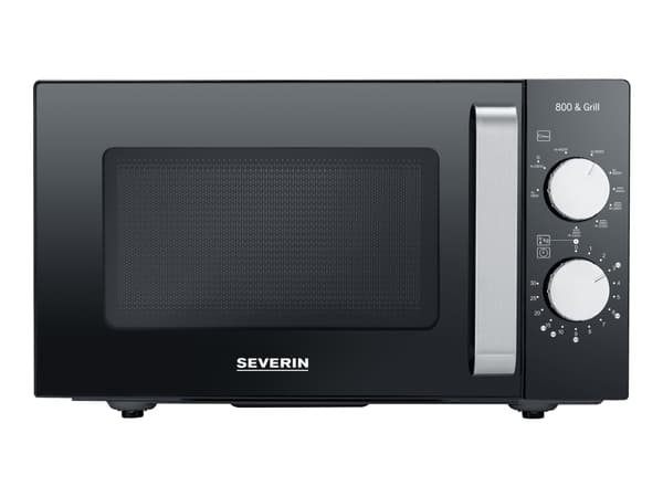 SEVERIN MW 7762 - Mikrobølgeovn med grill - 20 liter - 800 W - svart/rustfritt stål