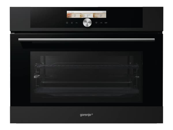 Gorenje+ GCM812B - Kombinationsugn - inbyggd - fördjupning - bredd: 56 cm - djup: 55 cm - höjd: 45 cm - med självrengöring - mattsvart