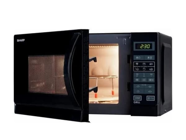 Sharp R-742BKW, Pöytämalli, Grillimikroaaltouuni, 25 L, 900 W, Kosketus, Musta
