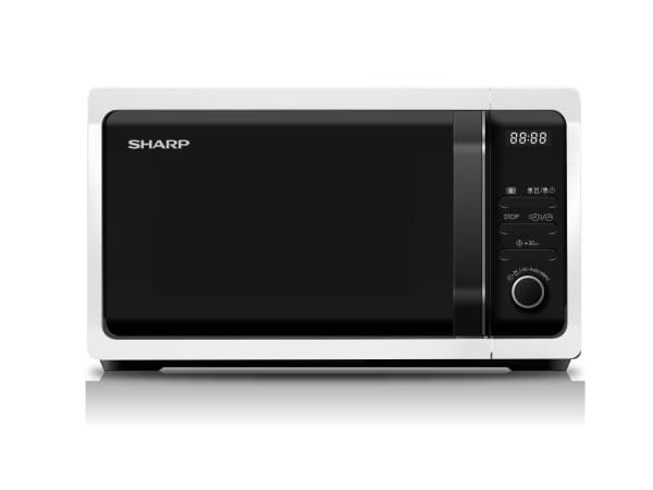 Sharp Home Appliances R-243W, Bänkdiskmaskin, Enbart mikrovågsugn, 20 l, 800 W, Inbyggd display, Knappar, Rotations-
