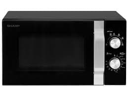 Sharp R-204BA, Pöytämalli, Solo-mikroaaltouuni, 20 L, 800 W, Rotaatio, Musta, Hopea