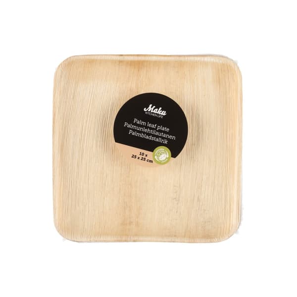 Maku Tallerken Palmeblad 25x25cm 10 stk