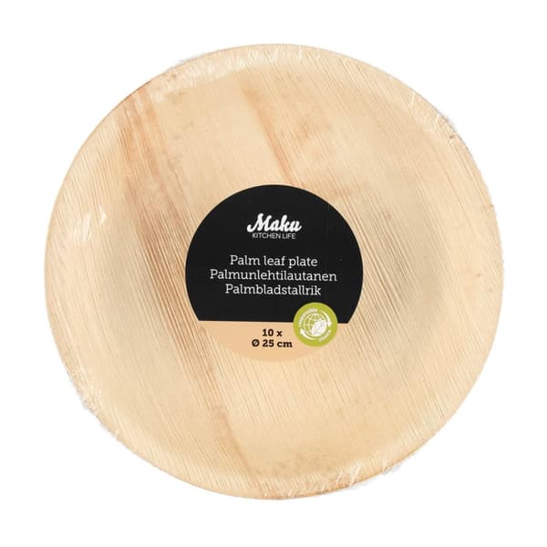 Maku Tallerken Palm Leaf Rund 25cm 10 stk