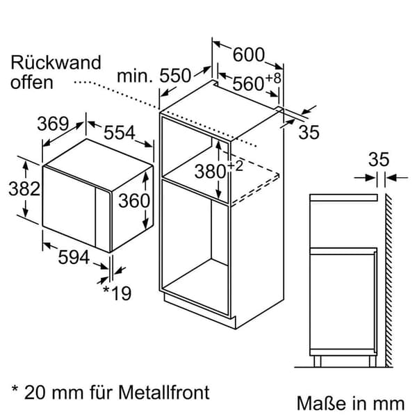 Siemens iQ500 Inbyggd mikrovågsugn 59 x 38 cm - Svart