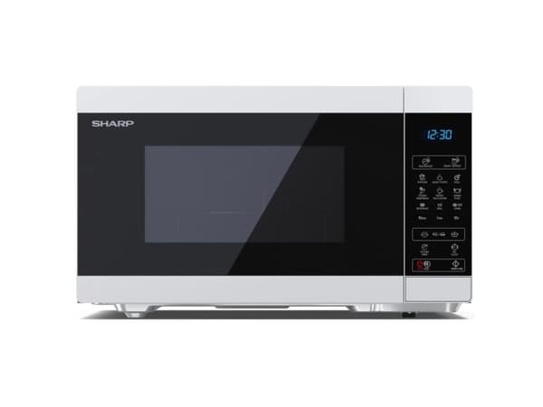 Sharp YC-MG81E-W, Bänkdiskmaskin, Grillmikrovågsugn, 28 l, 900 W, Röra, Svart, Vit