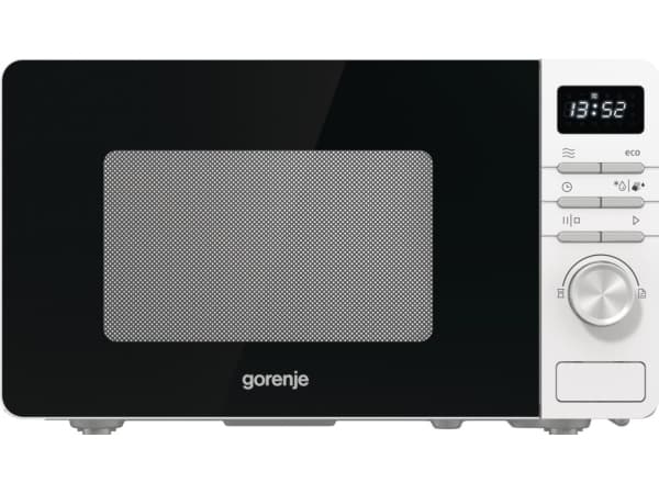 Gorenje MO20A3W, Pöytämalli, Solo-mikroaaltouuni, 20 L, 800 W, Painikkeet, Rotaatio, Valkoinen