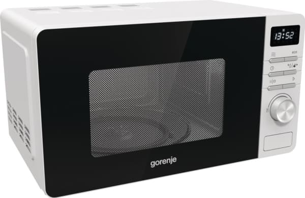 Gorenje MO20A3W, Pöytämalli, Solo-mikroaaltouuni, 20 L, 800 W, Painikkeet, Rotaatio, Valkoinen