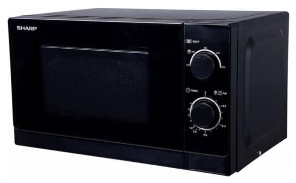 Sharp Home Appliances R-200(BK)E, 20 l, 800 W, Rotations-, Svart, 25,5 cm, 439,5 mm