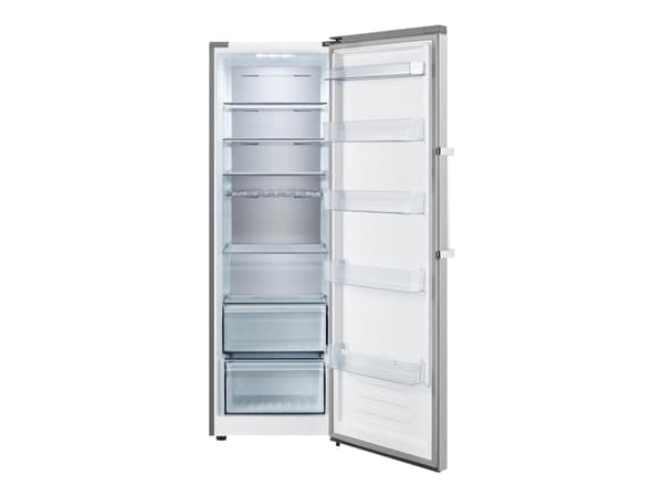 Hisense RL481N4BIE - Kjøleskap - bredde: 59.5 cm - dybde: 65.1 cm - høyde: 185.5 cm - 370 liter - Klasse E - rustfritt stål / grå