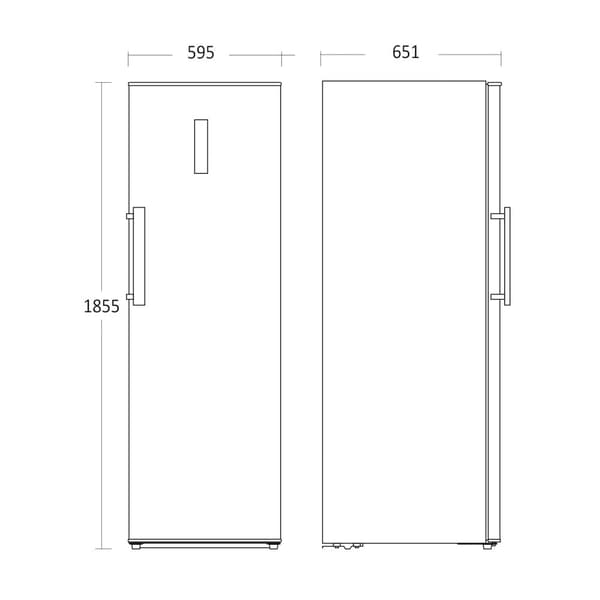 Scandomestic SKS 452 W - Kjøleskap - bredde: 59,5 cm - dybde: 71,5 cm - høyde: 185,5 cm - 370 liter - hvit