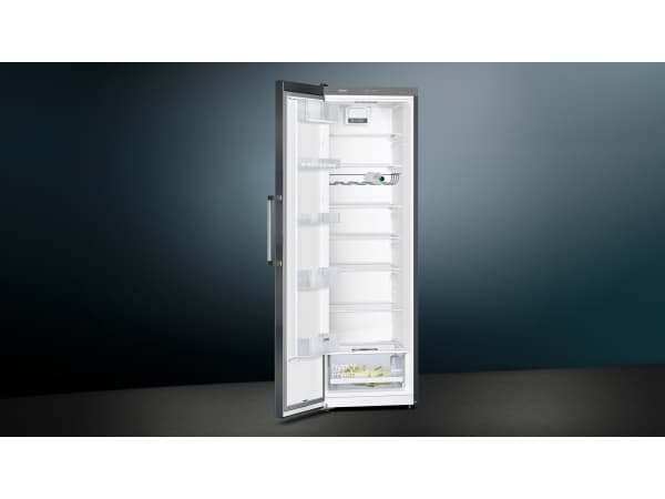 Siemens iQ300 KS36VVXDP, 346 l, SN-T, 39 dB, D, Sort, Rustfritt stål