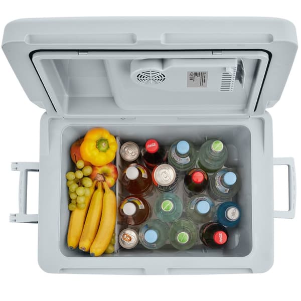 Elektrisk varme- og køleboks med håndtag og hjul, 40 L - grå