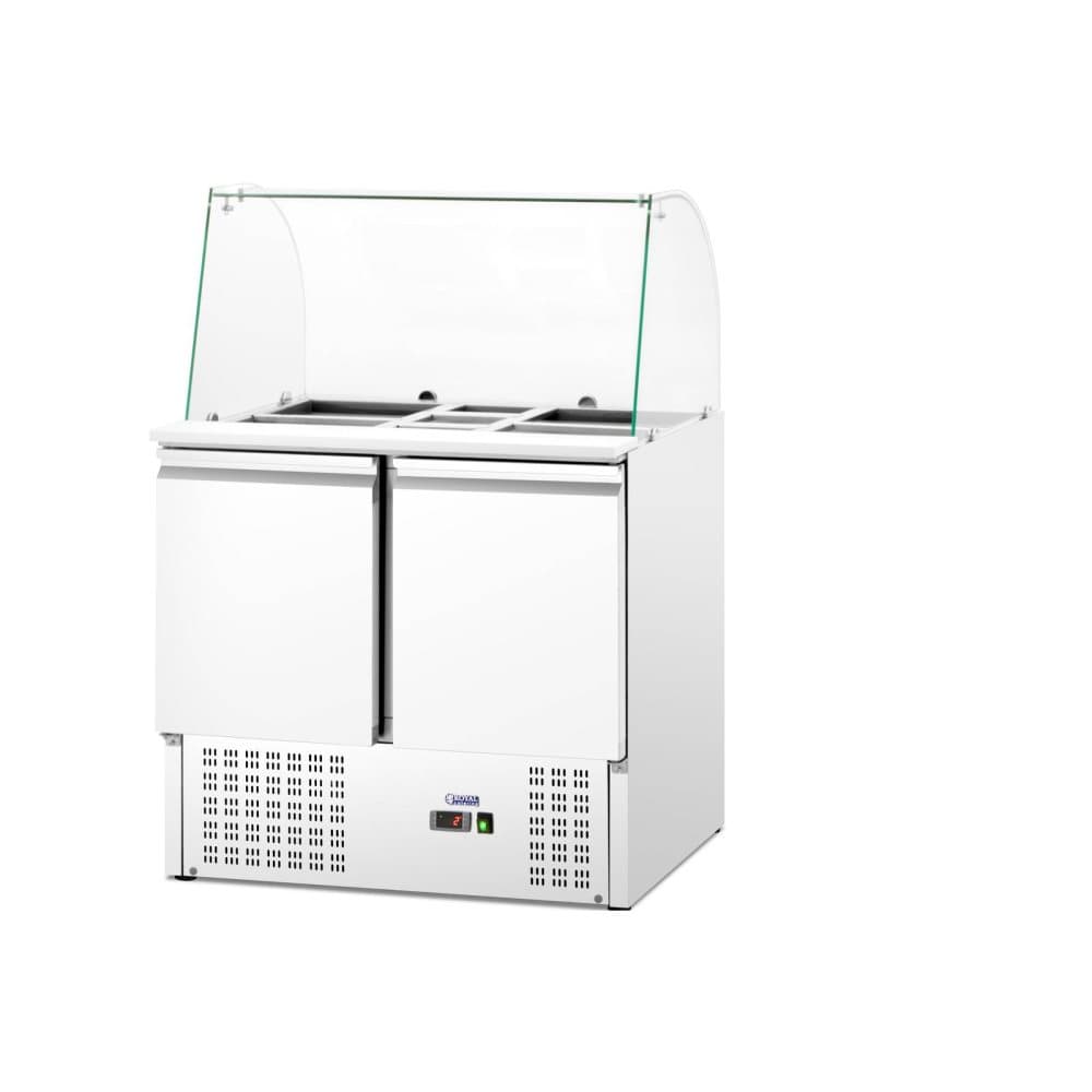 Royal Catering Salladskyl - Med glasmonter - Royal Catering - 240 L - För 7 GN-behållare - 91 x 70 cm