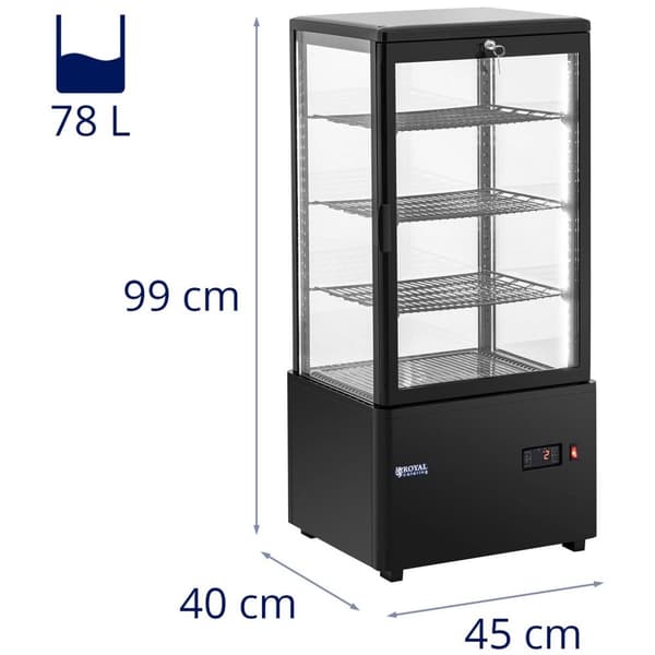 Royal Catering Kyldisk - 78 L - royal_catering - 4 nivåer - Svart - Låsbar