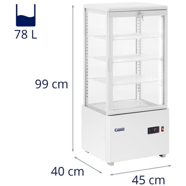 Royal Catering Kyldisk - 78 L - Royal Catering - 4 nivåer - Vit - Låsbar