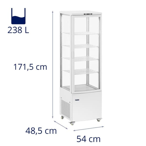 Royal Catering Kylmonter - 238 L - 5 nivåer - Vit - 4 hjul