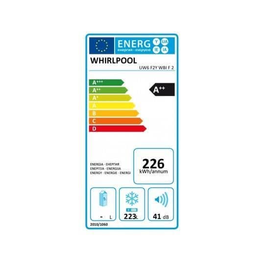 Upprättstående Frys WHIRLPOOL UW6F2YWBIF2 Vit