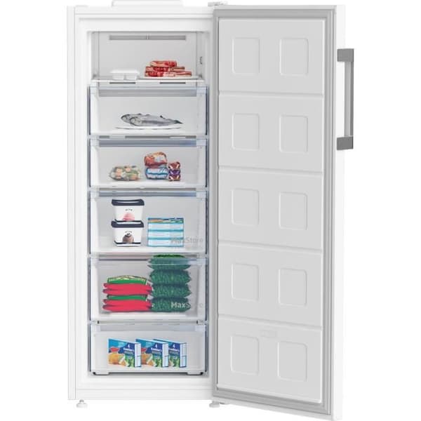 Fristående upprättstående frys - BEKO - B3RFNE274W - Klass E - 220 L - Autonomi: 13 h - 75,4 x 59,7 x 151,5 cm - Vit