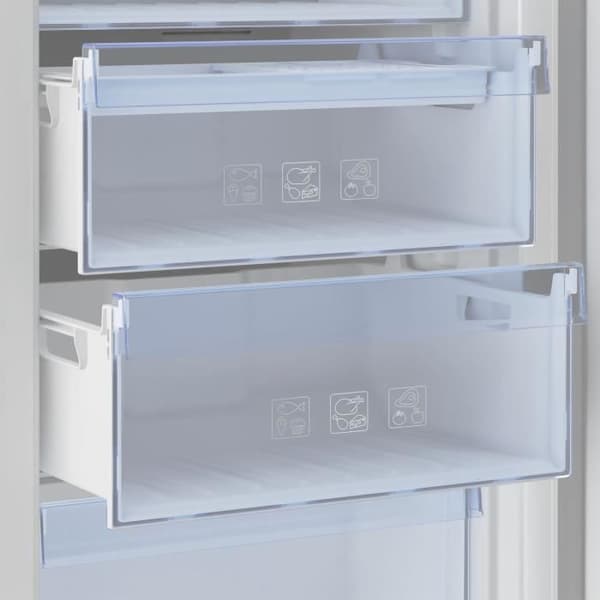 Frysfack - BEKO serie b100 - RFNE290L41WN - Klass E - 256 L - 5 lådor - 59,5 x 70 x 171,4 cm - Vit