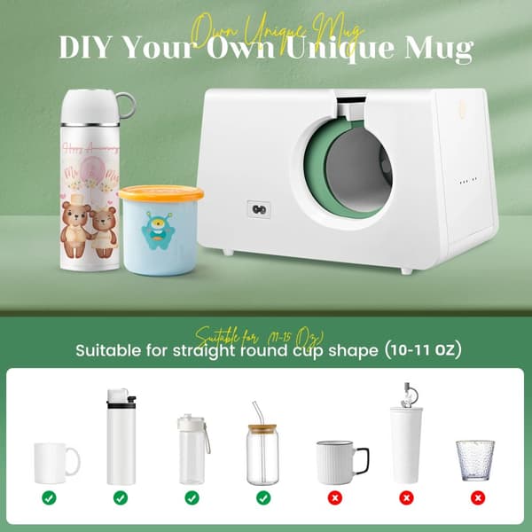 Keramisk Mugg Värme Press, Portabel Design, Touchskärmsfunktion, EU 220V