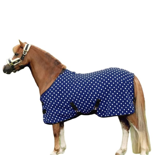 Supreme Products Standard-Neck Dotted Horse Fleece Rug Navy 3´ 9"