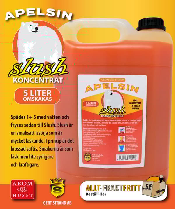 SLUSH Apelsin koncentrat 5L, spädes 1+5