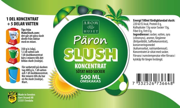 SLUSH Päron koncentrat 500 ML, spädes 1+5