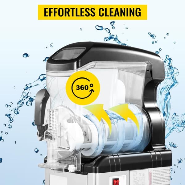 6L 450W slush maskin för hemmabruk, 4 valbara lägen, effektiv kylning, 360° omrörning, lätt att använda, lätt att rengöra