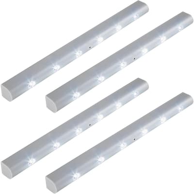 4x LED Lys på liste med bevægelsessensor - grå