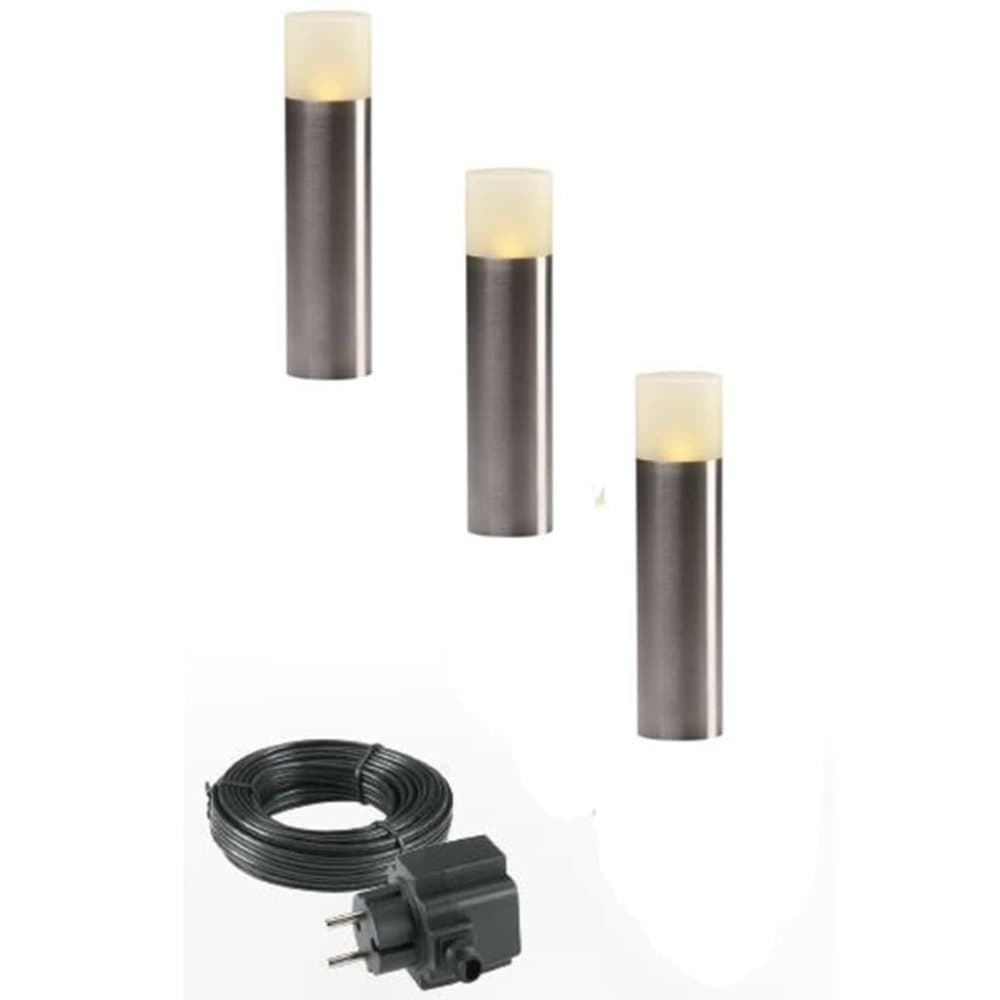 Garden Lights LED-pullertlampe 3 stk. Oak rustfrit stål 4122603