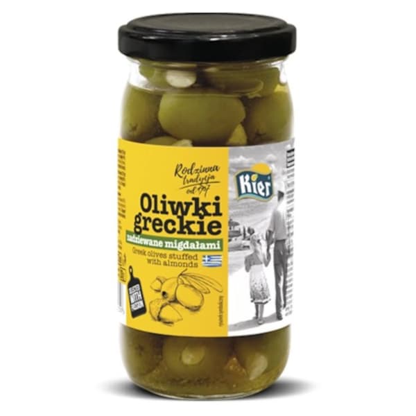 Kreikkalaiset manteleilla täytetyt oliivit 350g/200g