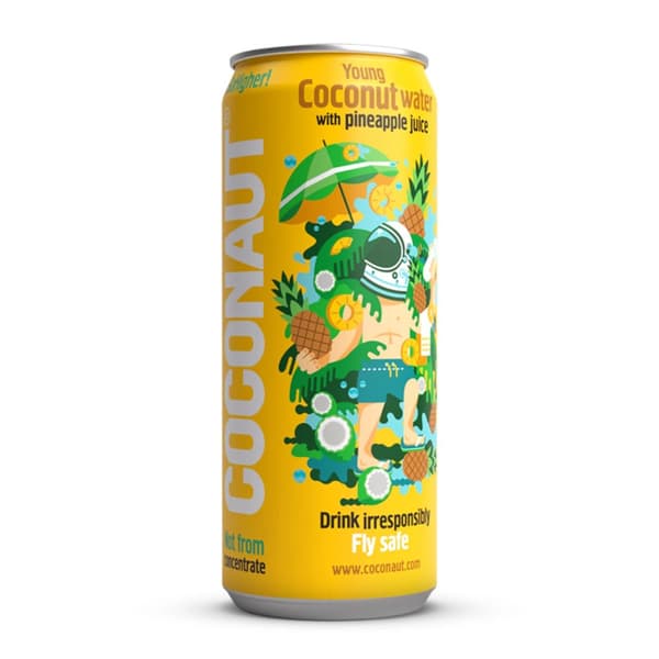Kookosvesi. nuorten kokon kanssa. ananasmehun kanssa. 320 ml