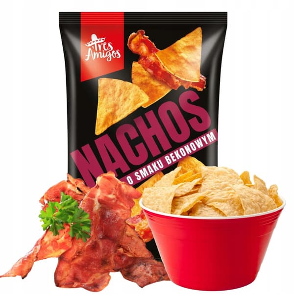 Nachos Bacon Nachos 500g Tortilla Chips FANEX Iso pakkaus