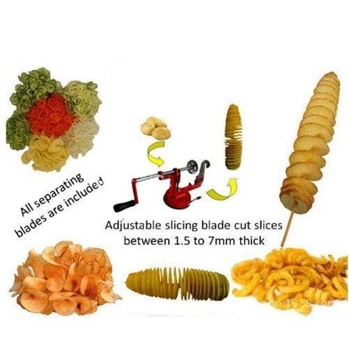 Fuldautomatisk spiralformet kartoffelskærer / chipsmaskine med sugekop