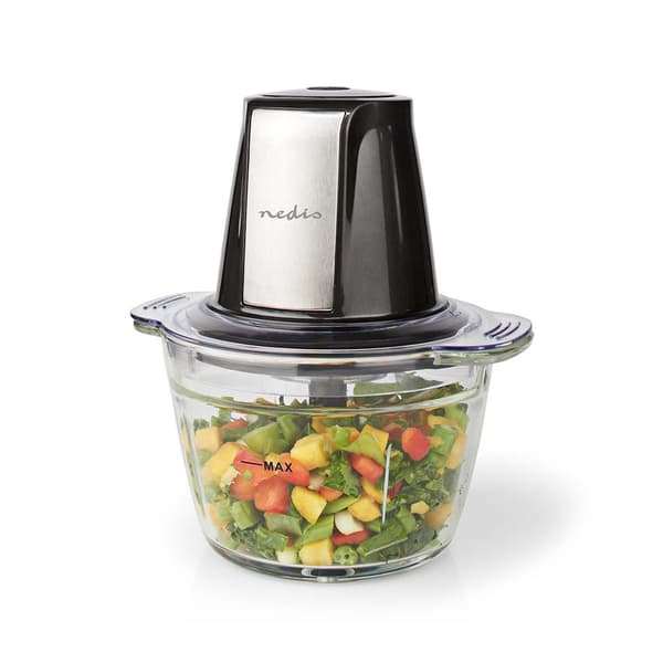 Nedis Minihackare 1L 500 W Svart, Silver, Transparent