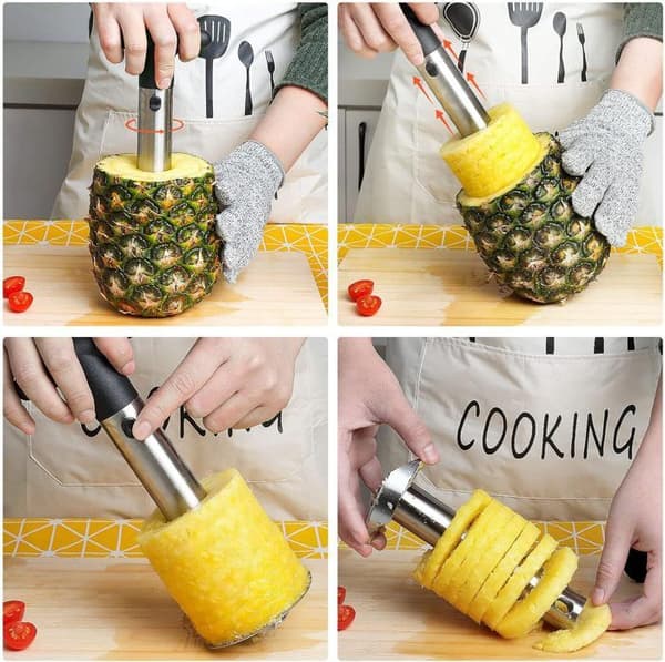 Ananasskärare, ananasskärare i rostfritt stål, köksverktyg för frukt och ananas