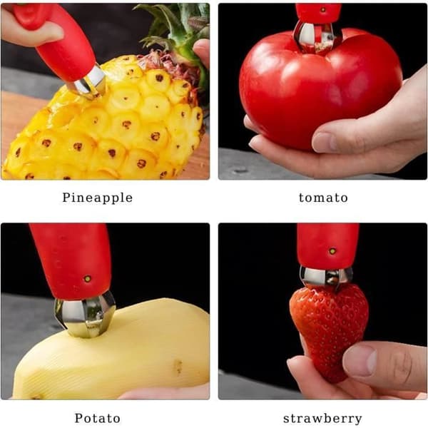 3 st Remover Fruktborrare, Jordgubbsskalare, Jordgubbs- och tomatskärare, jordgubbs- och tomatskärare i rostfritt stål