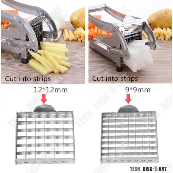 TD® pommes frites skärmaskin rostfritt stål proffs skivare potatis grönsaksgurka skär kök morot ergonomiskt handtag